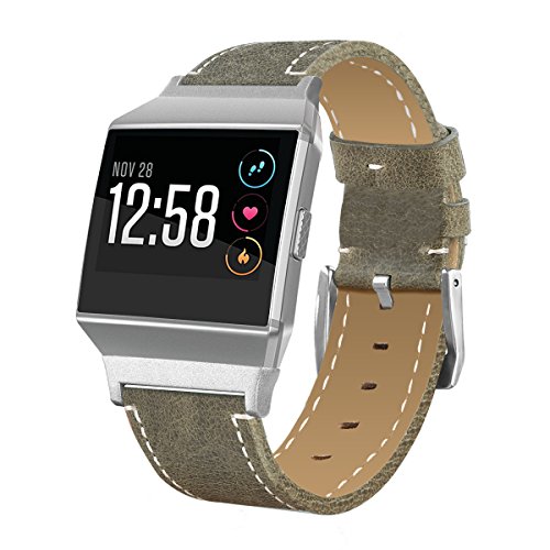 Angersi Compatible con Fitbit Ionic Correa Hombre Mujer, Breathable Accesorios de Repuesto para Correas de Cuero Genuino WristCorrea Compatible con Fitbit Ionic Smart Watch