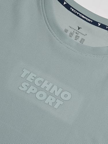 Image of TECHNOSPORT Men Printed Oversized Round Neck T-Shirt with COTFLEX, Dry Fit Sports Tee, Oversized Activewear T-Shirt for Gym, Running, Sports & Casual Wear