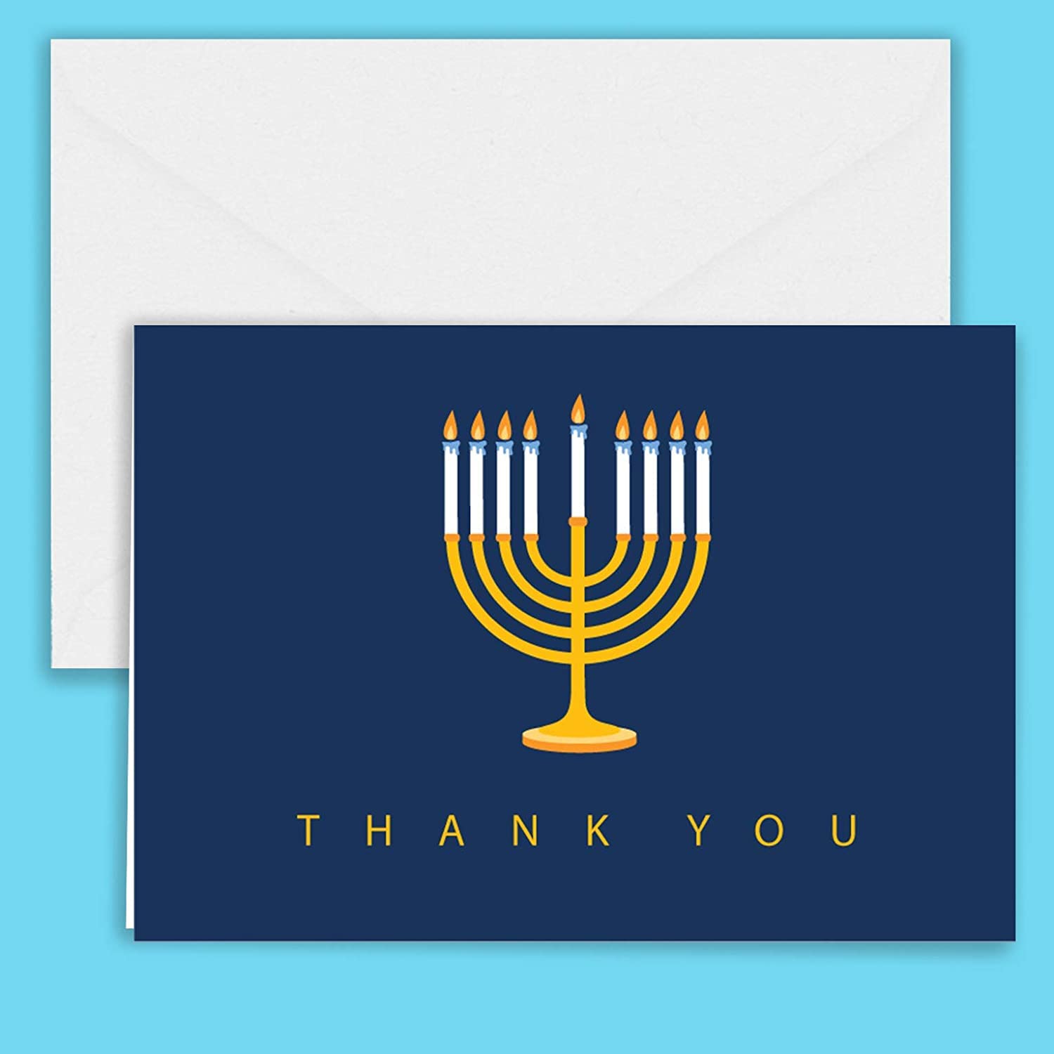 Paper Frenzy Menorah Hannukah kartki z podziękowaniami i koperty - 25 sztuk