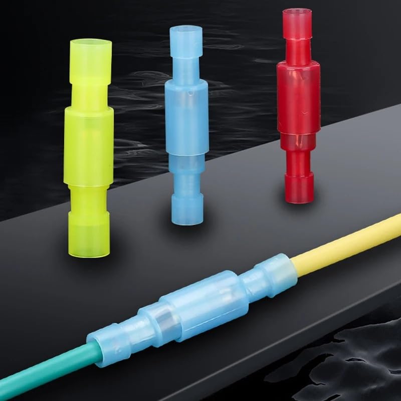 Shaped Electrical Wire Connector Pluggable Terminal Blocks Male Female Quick Joint Nylon Insulated Cable Crimp(Yellow 100set)