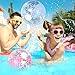 Whaline 4Pcs 16'' Mermaid Inflatable Beach Ball Glitter Pool PVC Balls Game Toys for Summer Hawaiian Tropical Theme Beach Party Decorations Water Sand Game Accessory, Pink Blue