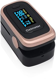 Fingertip Pulse Oximeter,Blood Oxygen Saturation Monitor With Heart Rate & Sleeping Monitoring, Pulse Rate,Blood Perfusion Index,Fit for Family Health Care,FDA/CE Approved