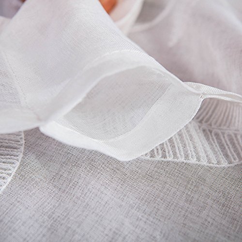Vogol 009CMCS001C4S5218 White Rod Pocket Sheer Valances For Windows, Embroidered Solid Window Treatment Kitchen Curtains Valance thumb #2