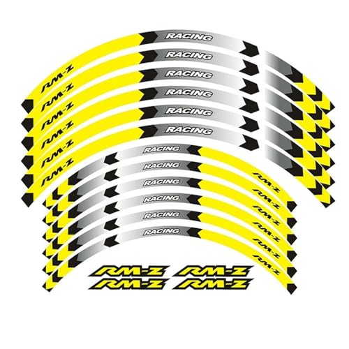 Autocollants jantes Suzuki RMZ450 : bandes réfléchissantes pour roues de modèles 2005 à 2020