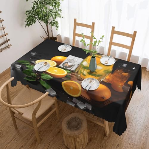 Nappes rectangulaires orange de table carrée et nappe lavable d'extérieur imprimée - 2