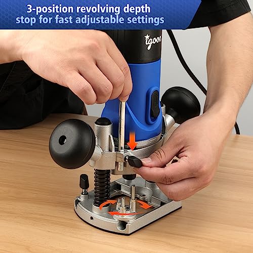 Igooo ER850 1.25Hp Ac Electric Plunge Woodworking Router Kit thumb #2