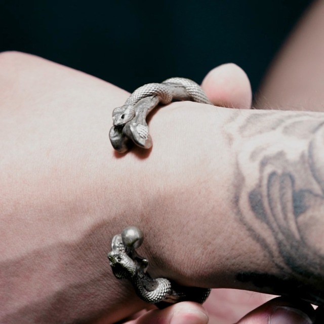 Pulsera Brazalete de Serpiente Abierto para Hombre y Mujer miniatura 7