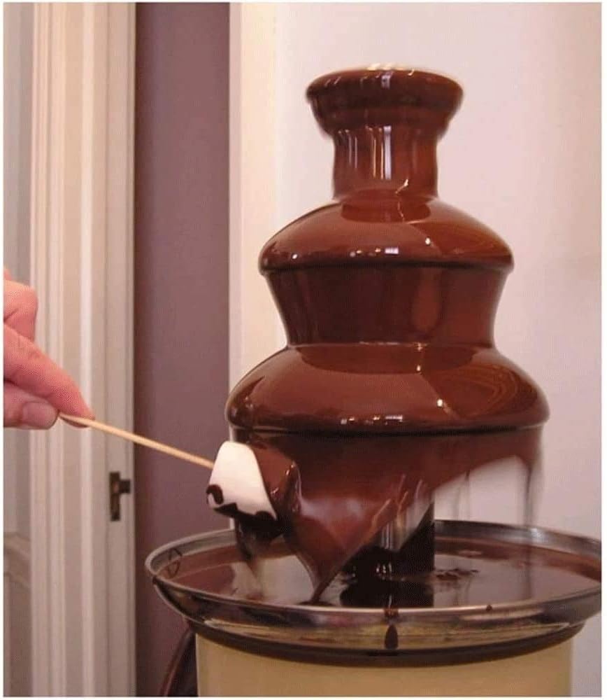 Chocolate Fountain Small Chocolate Fountain Machine for Melting Chocolate Stainless Steel Heated Basin Chocolate Fountain for Kids and Parties Easy to Assemble 3-Tiers