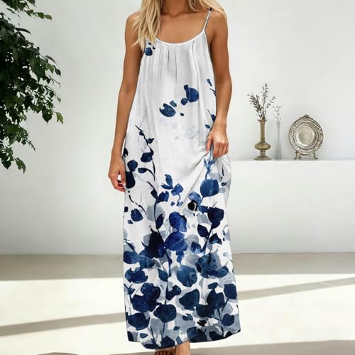 Image of HTHLVMD Backless Cami Dress Summer Dresses for Women 2026 Spaghetti Strap Dresses Womens Solid Color Backless Cami Dress