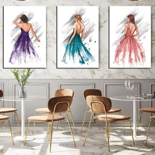 Toile femme abstraite sans cadre TONGYINLI pour une décoration murale épurée et personnalisable