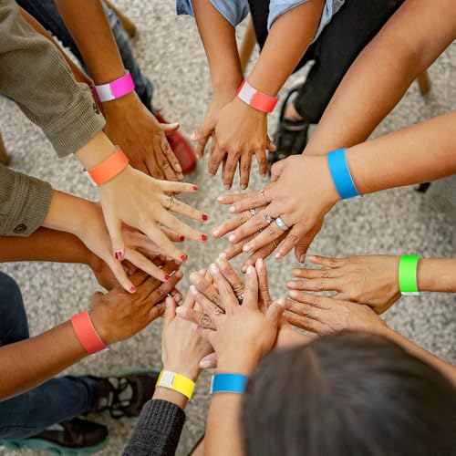 TsMADDTs Pulseiras para eventos, 360 peças de papel imprimíveis pulseiras adesivas coloridas neon à