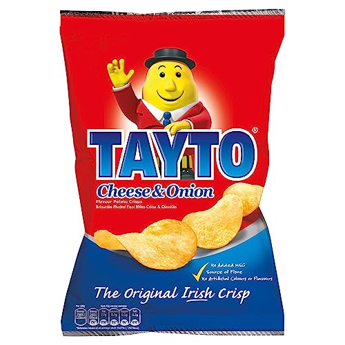 Tayto Cheese and Onion flavour crisps from Ireland (24x25g Packs) by Tayto