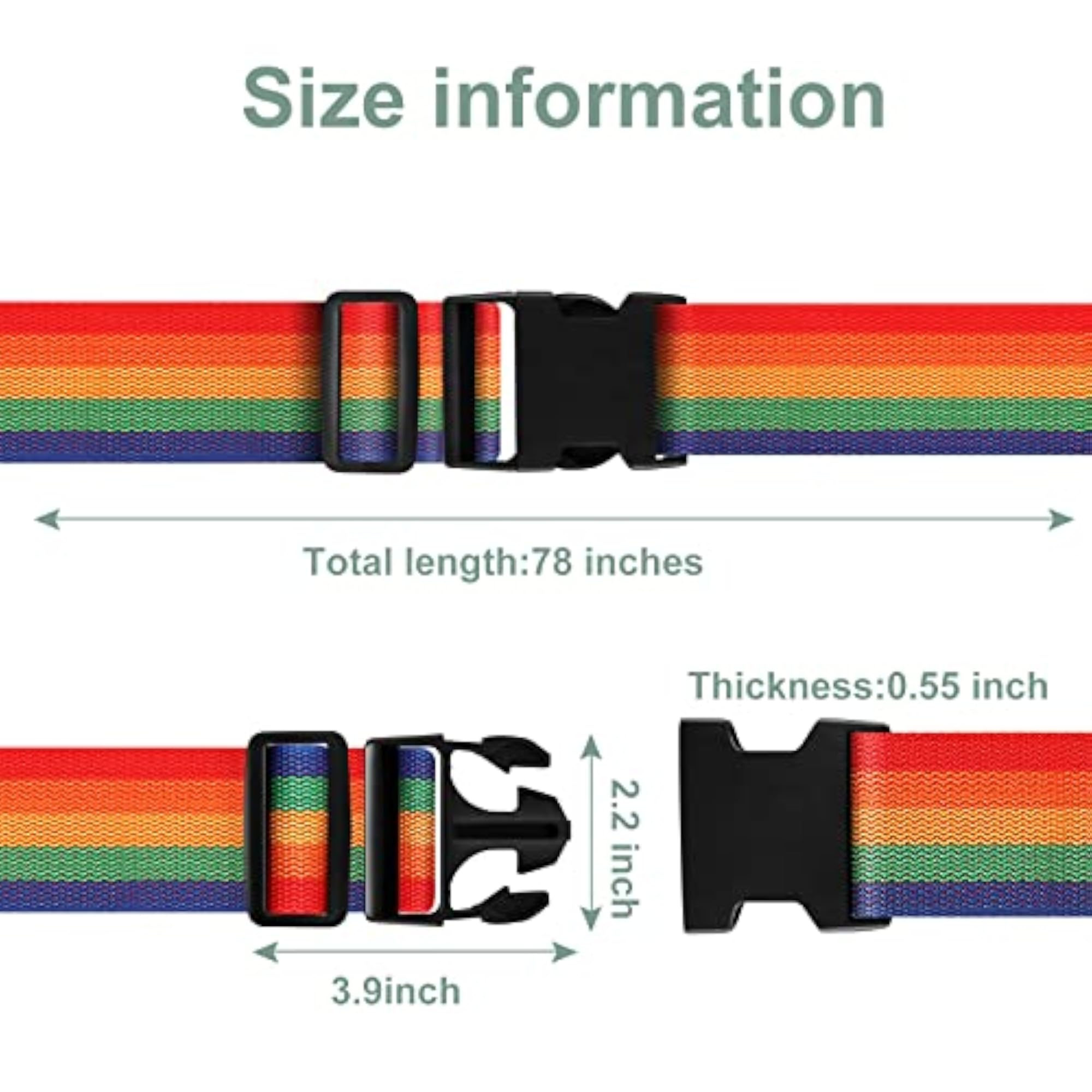 Pack of 4 Adjustable Luggage Straps