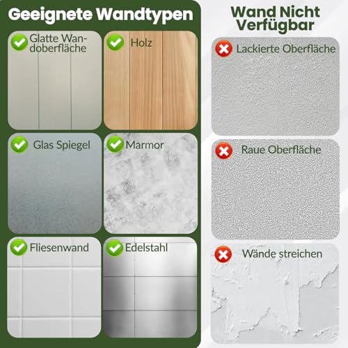 Handtuchhalter Ohne Bohren 8 Stück, Klebehaken Schwarz Matt aus Edelstahl Wasserdicht, Handtuchhaken Extra Starke Selbstklebend, Hohe Tragfähigkeit Robust und Langlebig für Badezimmer, Toilette, Küche