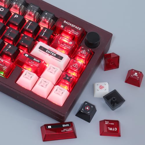 Keycaps de policarbonato transparente para interruptores Cherry MX, set de 141 teclas 2