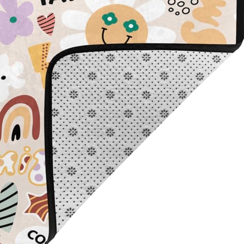 Tapis de décoration lavable grand format arc-en-ciel peace - 5