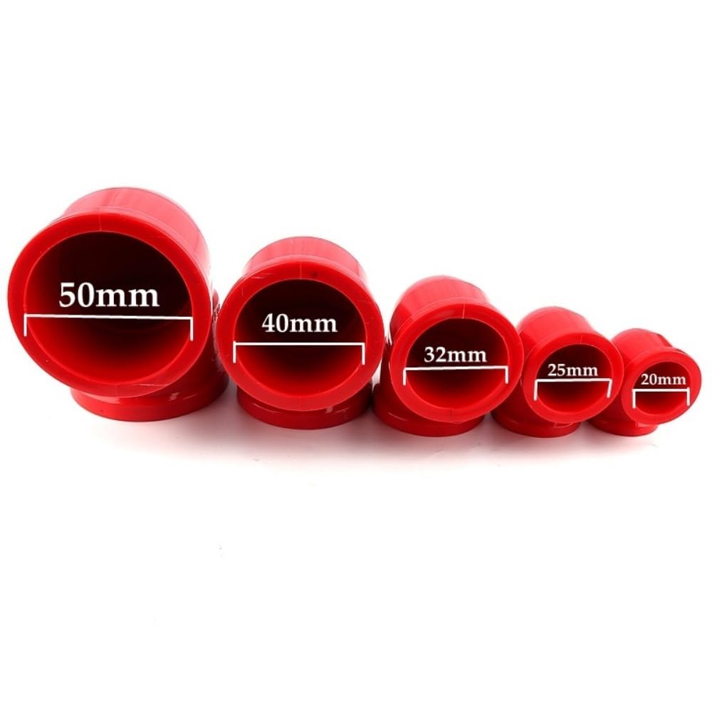Złączki rurowe PCV, 2 szt. 20-50mm czerwona rura pcv 2-drożne złącze 90 stopni nawadnianie ogrodu równe kolanko adapter rurowy armatura rury wodnej(25mm)
