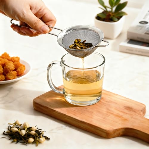 image for BLIGKO 3Pcs Fine Mesh Strainer with Handle, Small Medium Large Size Si