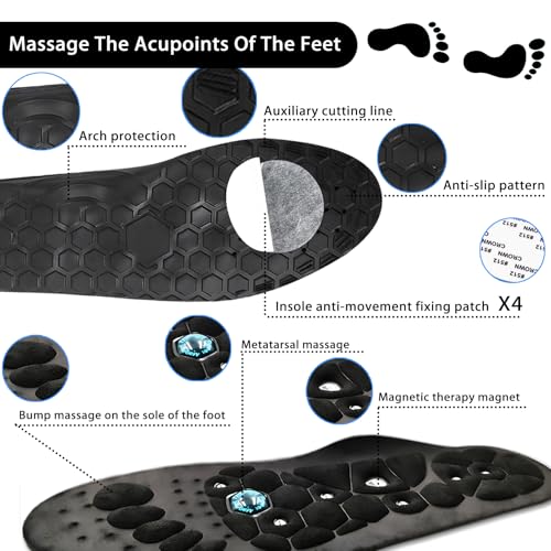 Image of Magnetic Acupressure Insoles - Get Relief for Painful Feet (Black, S(35-38))
