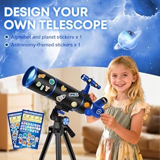 Dianfan Telescope for Adults Astronomy, 80mm Aperture 500mm Telescope for Kids & Beginners, Compact and Portable Refractor Travel Telescopes with Tripod, Phone Adapter, Stickers and Backpack