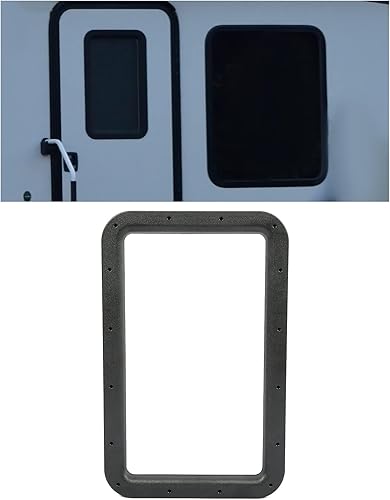 HECASA Marco de ventana de puerta de entrada de 12 x 21 pulgadas para caravana, remolque, cámper, puerta de entrada universal, marco interior y