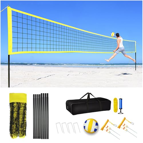 バレーネット ビーチ ピックルボールネット 屋内/屋外 ポータブル テニス 高さ調節可能 屋外ポータブル 収納袋付 携帯に便利 練習用 安定した金属フレーム 裏庭用 私道用 組み立て簡単 各天候条件対応 black