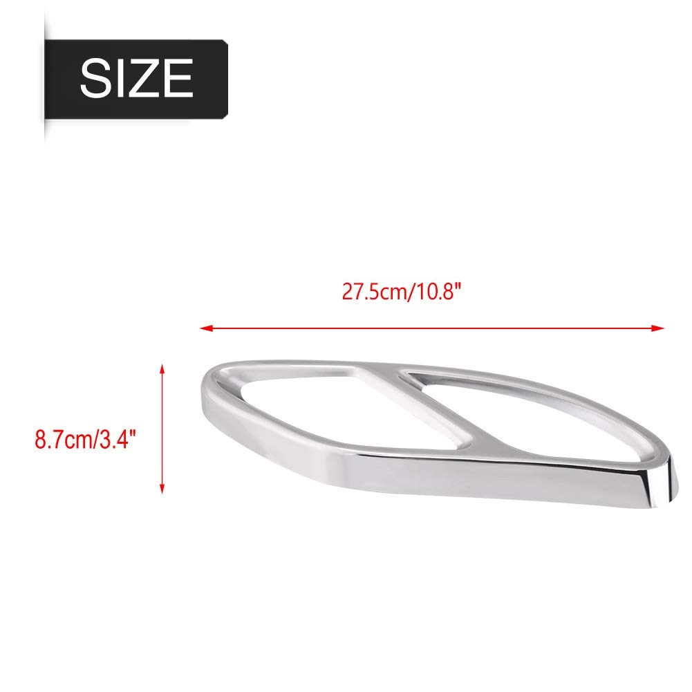 Copri tubi di scarico-1 coppia copri tubo coda di scarico trim nero per Ben-z GLC C E-Class C207 Coupe 14-17 (Colore : Argento)