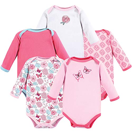 Image of Luvable Friends Baby Unisex Long Sleeve Bodysuits, 5-Pack