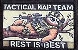 Redheaded Productions - Tactical Nap Team Funny Morale Patch -Made in The USA!- Sloth with M4 Carbine. Perfect for Your Tactical Gear, Plate Carrier, Operator Cap, Rucksack or Backpack.