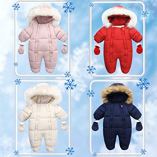 Fairy Baby Infant Baby Winter Snowsuit Coat Romper Hooded Double Zipper Fur Collar Warm Jumpsuit For Boys Girls 6-9 Monthes #TOP7