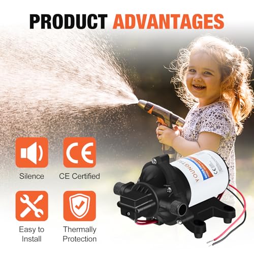 Image of YOUNGTREE 12V DC RV Water Diaphragm Pump 3.5 GPM 45PSI, 12Volt Self-Priming Fresh Water Pressure Pump with Pressure Switch for RV Camper Boat Home Off-Grid