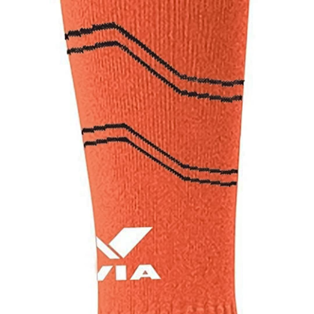 Nivia Rabona Football Super Socks/Stockings (Orange, M) | Polyester Blend | for Men & Women | Knee Length Long Stockings | for Football Soccer & Other Sports 4