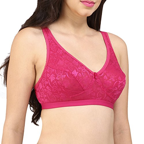 Image of Bralux C Cup Bra for Women Plus Size Lace Bra Non-Padded Wirefree Full Coverage Bridal Bra