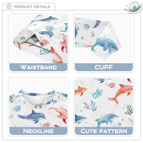 JUNZAN Sweet Dolphin White Big Boys Hooded Sweatshirt Fleece Boys Sweat Shirt Party 4T3