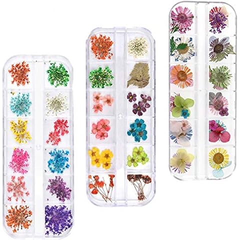 88Pcs Nail Art Real Dried Flower Set - 3D Nail Art Accessories Kits Nail Parts Preserved Flower Manicure Nail Art Decoration Cover