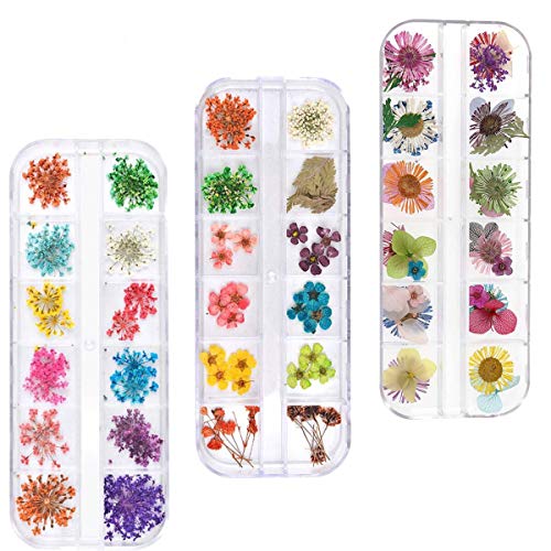 3 Box Nail Art Sticker Getrocknete Blumen Nagelkunst Aufkleber Maniküre nail trocken blumen