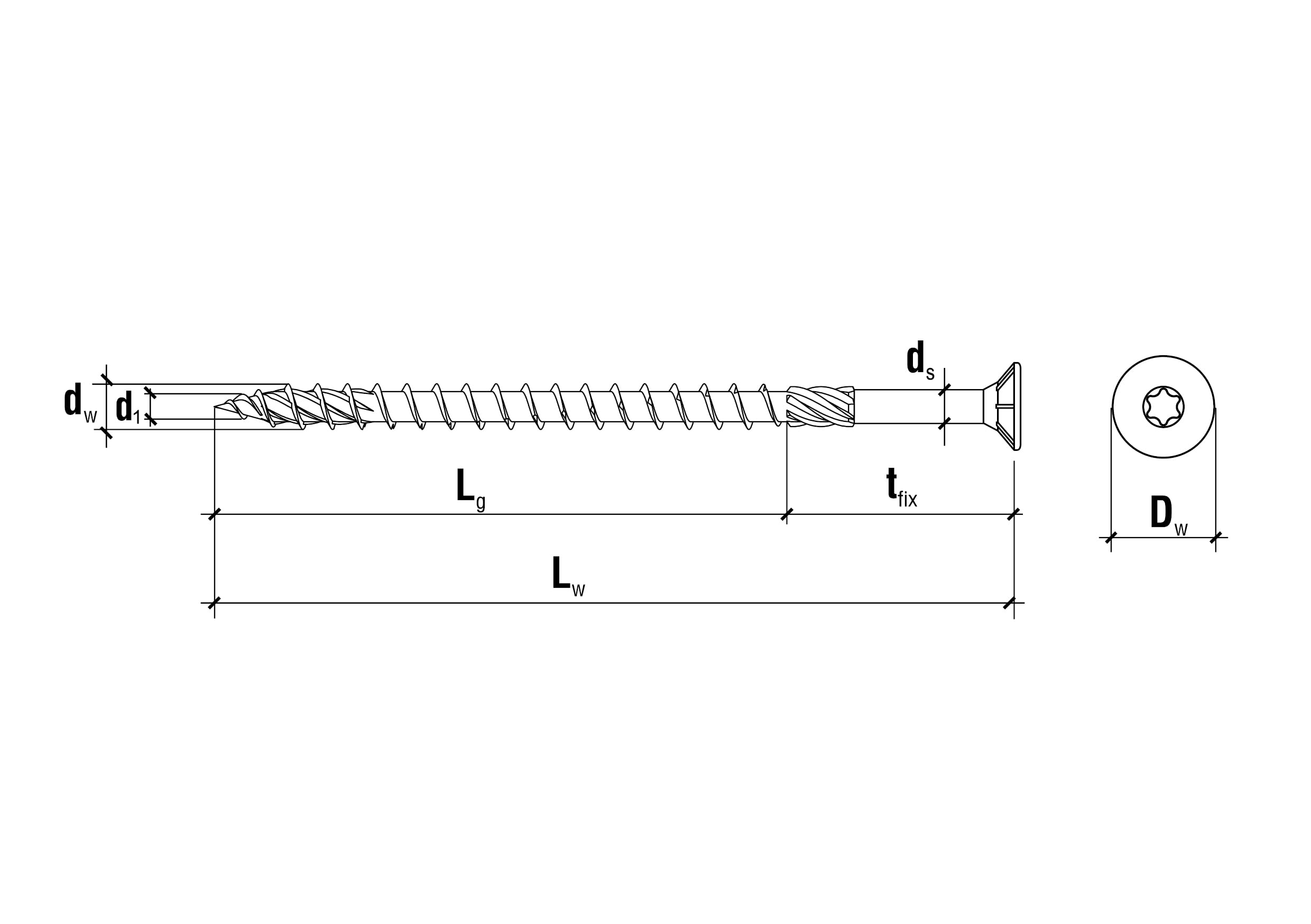 KLIMAS Viti per Legno Torx Testa Svasata Piana Autofilettanti Bianco Zinco 10x120 mm 50 Pezzi