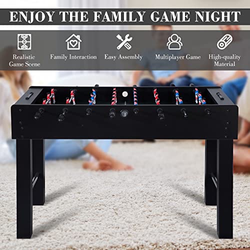 Raychee 48In Foosball Table, Competition Sized Soccer Table W/ 2 Balls, 2 Cup Holders 2X4Ft For Kids, Adults, Suit For 4 Players, Football Table For Home, Game Room, Arcade (Black) #TOP5