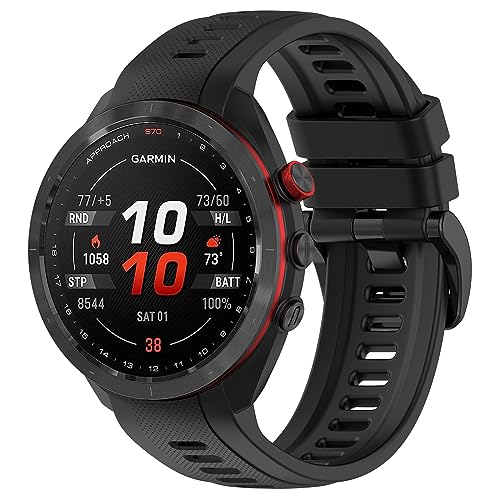 Correa de silicona compatible con Garmin Approach S70 42mm/47mm miniatura 1