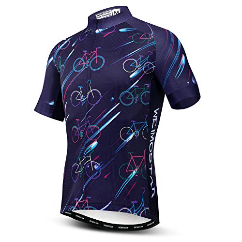 JPOJPO Fahrradtrikot für Herren, Mountainbike-Trikot, Sommer, kurzärmelig, atmungsaktiv, schnell trocknend