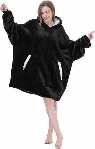 Miniatura 9 de Kipswiza Manta Ponible con Capucha para Mujeres y Hombres, Sudadera de Mantas con Capucha de Sherpa Suave y Acogedora Extragrande como Regalos de