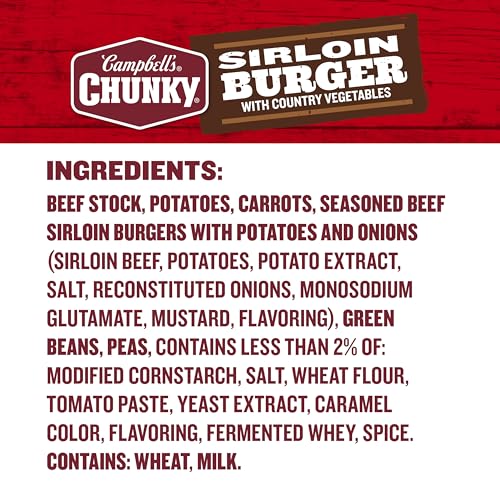 Campbell’s Chunky Soup, Sirloin Burger With Country Vegetable Beef Soup, 16.3 oz Can (Case of 8) image 3