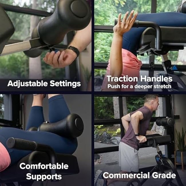 Teeter DEX II Inversion & Core Training; Decompression Roman Chair Hyperextension Bench for Ab, Back, & Core Strength; Commercial-Grade 350lb-Rated Home Exercise Equipment