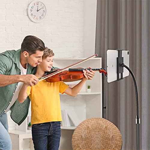 AICase Tablet Floor Stand Gooseneck Tablet Holder Mount with Adjustable Height(91CM-137CM) &2.2 KG Stable Base, Compatible with iPad Mini Air Pro 12.9,Galaxy Tab, Kindle, All Cell Phones (4.6''-13'')