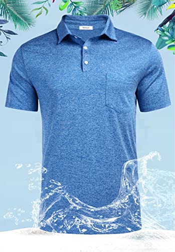 Wataxii Pocket Polo Shirts For Men Quick Dry Tactical Military Pullover Shirt Short Sleeve Moisture Wicking Mens Collared #TOP1