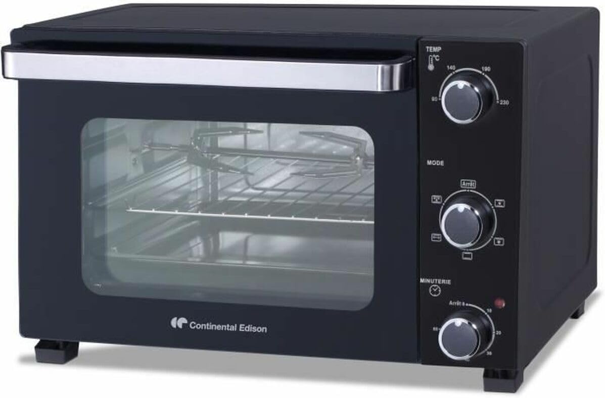 Continental Edison CEMF28B2 Electric Mini Oven angled view