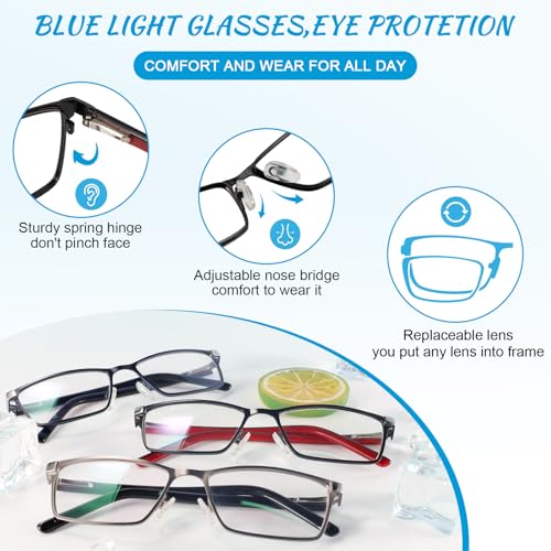 Image of OCCI CHIARI Blue Light Glasses for Men Women Non Prescription Glasses Metal Eyewear Full Rim Optical Frame