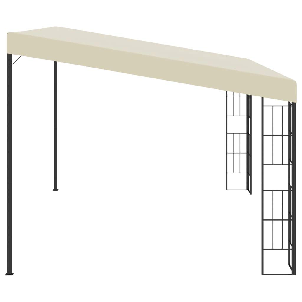 Belvédère Mural 3x4 m Tonnelle Adossée en Acier et Tissu Crème, Pergola de Terrasse pour Jardin et Extérieur, Abri Ombragé avec Structure en Acier et Toit en Polyester