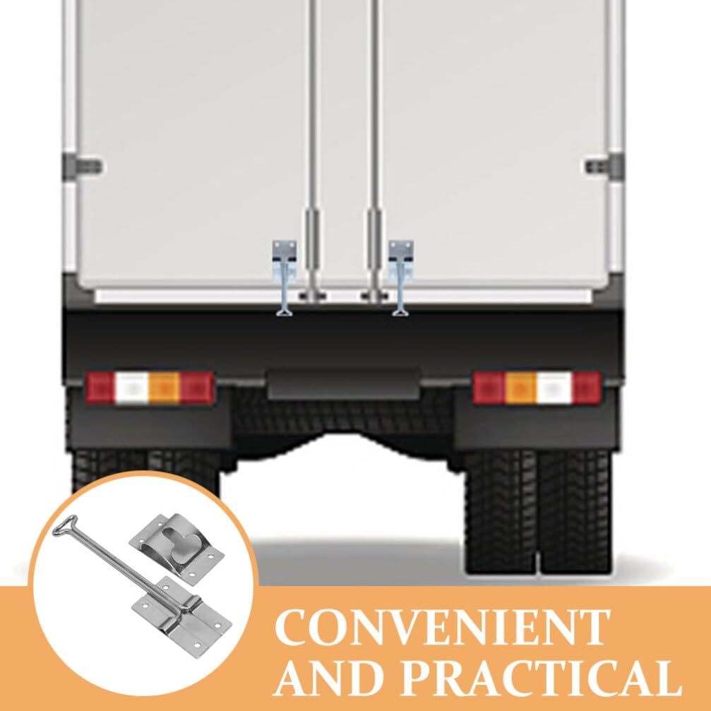 CALLARON 1set Rv Door Latch Hook Metal Trailer Door Holder Extended Design Easy Installation Weather-Resistant for Various Tailgates for Rvs and Cargo Trailers
