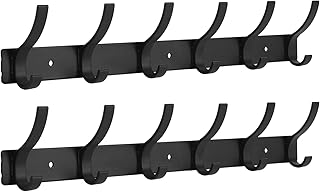 Optish 2 Stück Kleiderhaken Wand, Hakenleiste Garderobe mit 12 Haken, Garderoben im Test